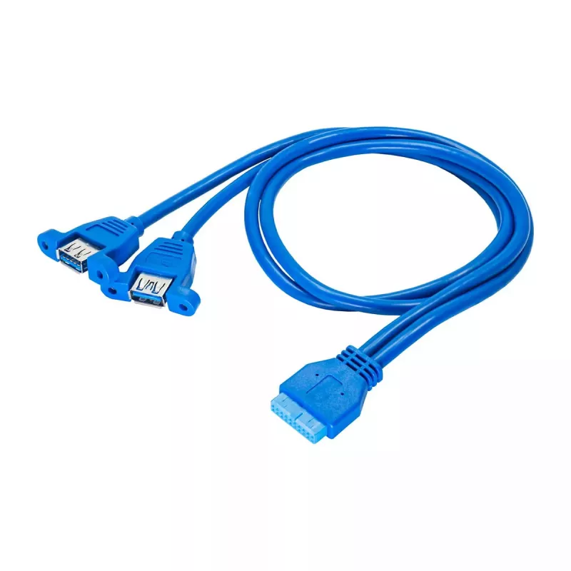 USB laidas Akyga AK-CA-62 USB 3.2 Gen 1 65 m 2 x USB 3.0 Mėlynas