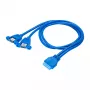 USB laidas Akyga AK-CA-62 USB 3.2 Gen 1 65 m 2 x USB 3.0 Mėlynas