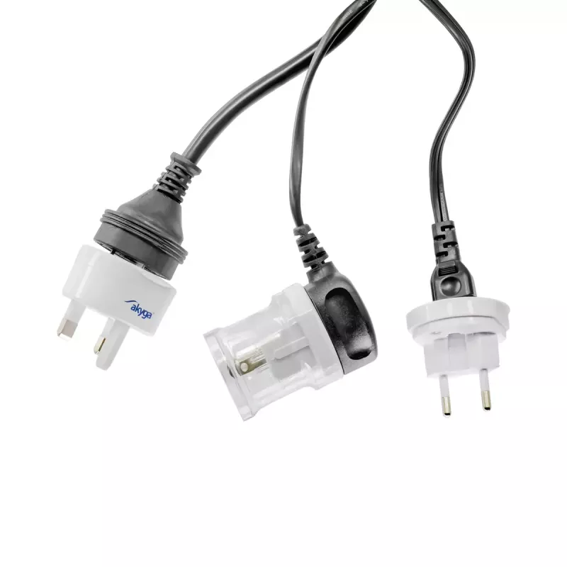 Maitinimo adapteris Akyga AK-AD-61 — vidinis 110–240 V, kompaktiškas baltas 48×48×86 mm