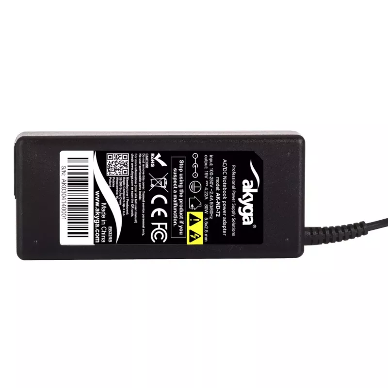 Akyga AK-ND-72 maitinimo adapteris 80 W, vidinis, juodas, spausdintuvui