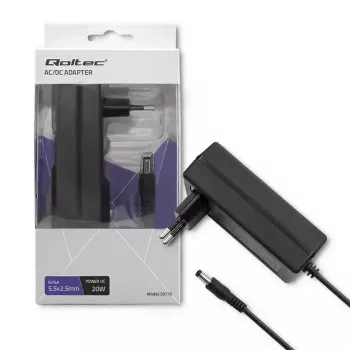 Maitinimo adapteris Qoltec 50779 Vidiniam naudojimui 20 W Juodas