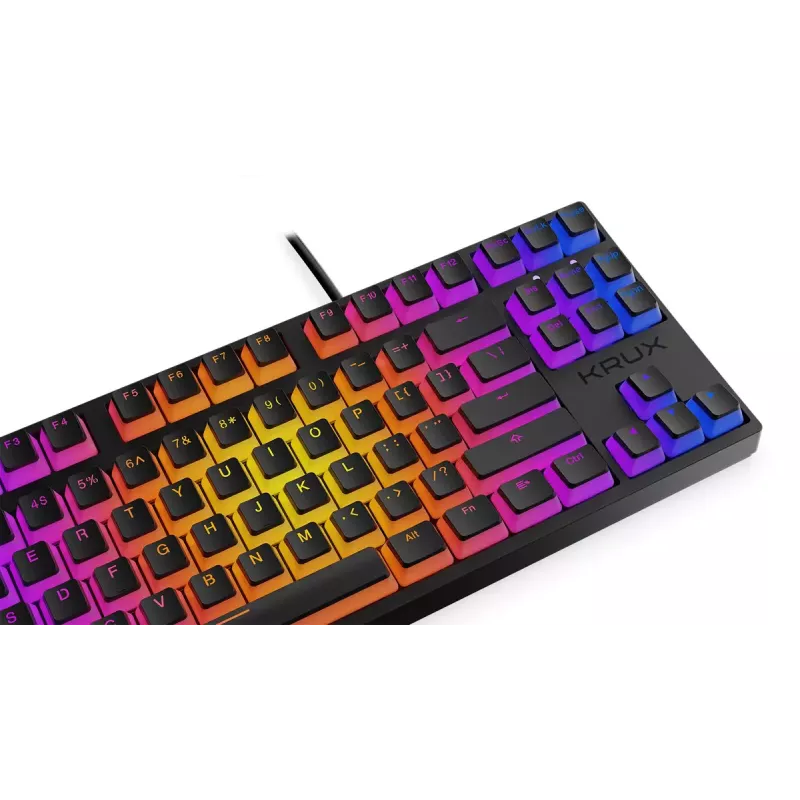 KRUX Atax PRO RGB klaviatūra, skirta žaidimams, USB, QWERTY, Anglų, Juoda, be skaitmenų dalies, mechaninė