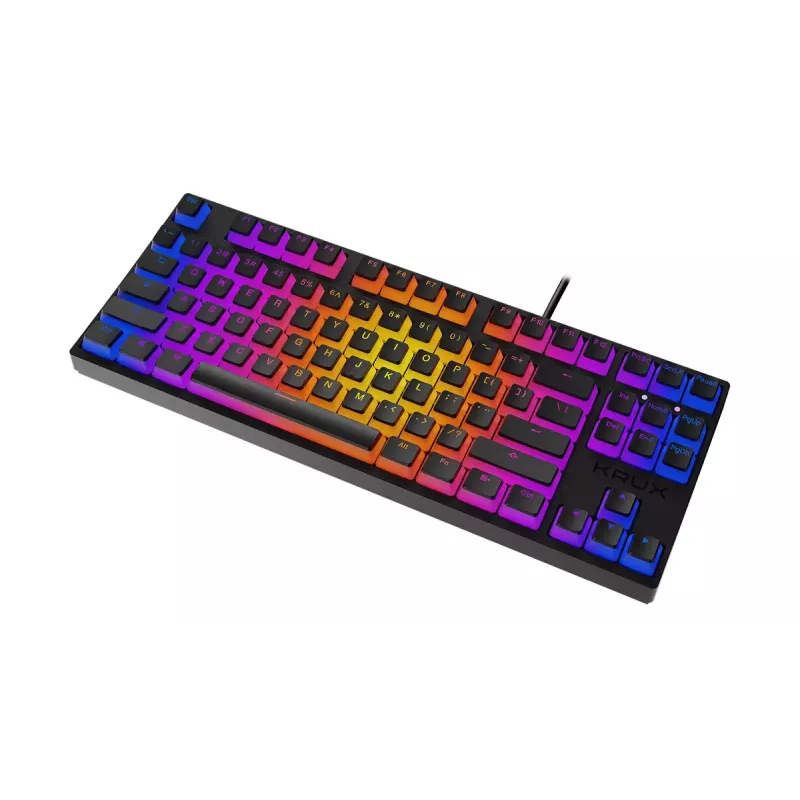 KRUX Atax PRO RGB klaviatūra, skirta žaidimams, USB, QWERTY, Anglų, Juoda, be skaitmenų dalies, mechaninė