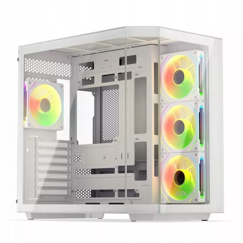 ATX Mid Tower korpusas KRUX Empero ARGB White KRXD014 su ARGB ventiliatoriais