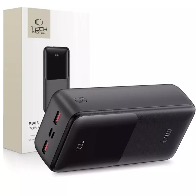 Nešiojamoji išorinė baterija TECH-PROTECT PB03 30000mAh