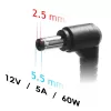 Nešiojamojo kompiuterio įkroviklis Akyga AK-ND-85, vidaus kintamosios srovės adapteris su 100–250 V įvestimi, 12 V 5 A išvestimi, 1,2 m kabeliu, juodas
