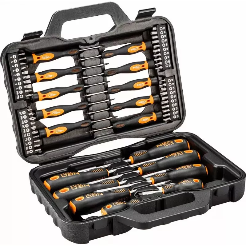 Nešiojamas įrankių dėklas NEO tools 04-211, patvari plastiko konstrukcija, nešimo rankena, kompaktiška saugykla