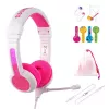„Headset buddy phones School+“ laidinės ausinės su galvos lankeliu pokalbiams ir muzikai, 20–20000 Hz, 1,4 m laidas, rožinė/baltą