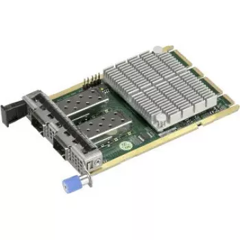 Tinklo adapteris Supermicro AOC-A25G-M2SM — QSFP28 vidinė sąsaja, pasyvus aušinimas, 15 W, 76×115 mm