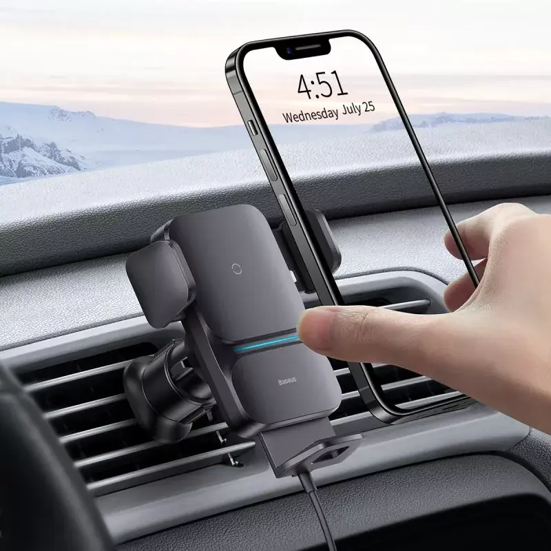 Aktyvus laikiklis Baseus Wisdom Car Mount belaidis įkroviklis