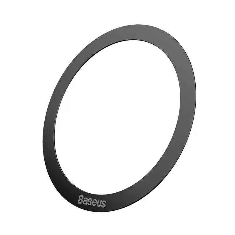 Magnetinis žiedas Baseus Halo MagSafe juodas — 2 vnt. magnetinių telefono žiedų laikiklių