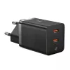 Baseus sieninis įkroviklis GaN5 40W, 2x USB C (Juoda)