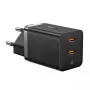 Baseus sieninis įkroviklis GaN5 40W, 2x USB C (Juoda)