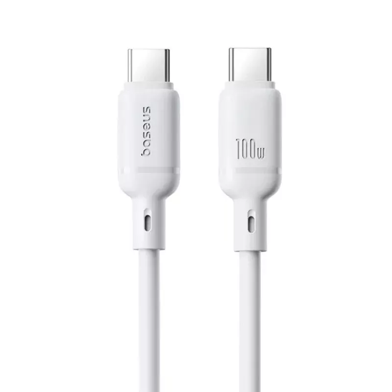 USB-C į USB-C laidas Baseus Rychlonabíjecí Silky 1 m 100 W baltas