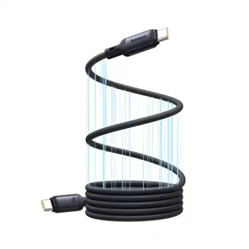 USB-C į USB-C kabelis Baseus PicoGo 1 m, juodas, duomenų perdavimas iki 0,48 Gbit/s