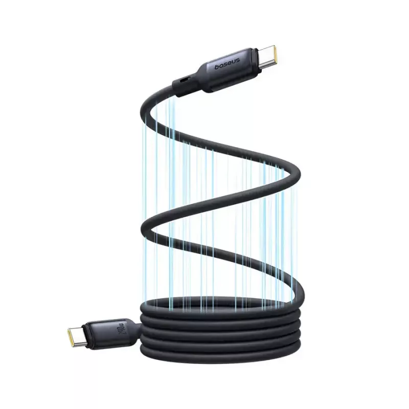 USB-C į USB-C kabelis Baseus PicoGo 1 m, juodas, duomenų perdavimas iki 0,48 Gbit/s