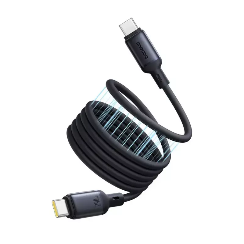 USB-C į USB-C kabelis Baseus PicoGo 1 m, juodas, duomenų perdavimas iki 0,48 Gbit/s