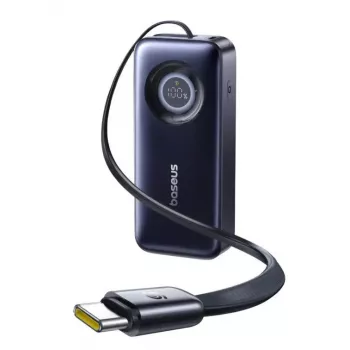 Nešiojama ličio polimerų išorinė baterija Baseus CR11 20000mAh 67W su integruotu ištraukiamu laidu
