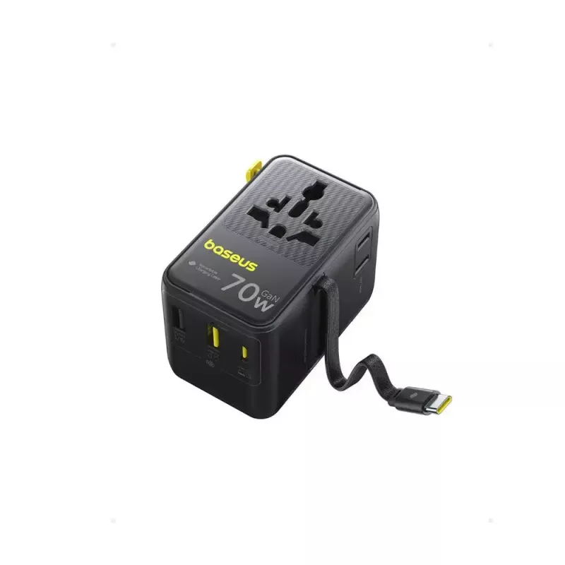 Charger Baseus EnerCore CG11 — Vidinis kintamosios srovės greitasis įkroviklis, 2x USB‑C, 1 m laidas, juodas