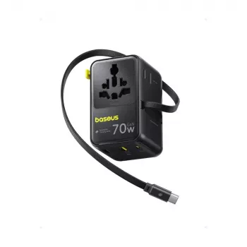 Charger Baseus EnerCore CG11 — Vidinis kintamosios srovės greitasis įkroviklis, 2x USB‑C, 1 m laidas, juodas