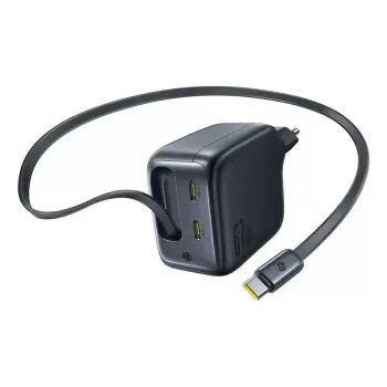Įkroviklis Baseus EnerCore CJ11 Fast Charger 3C 67W — 3× USB-C, kintamosios srovės įvestis, juodas