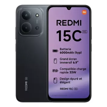Išmanusis telefonas „Xiaomi Redmi 15C 5G“ 6,9 colių 256 GB juodos spalvos