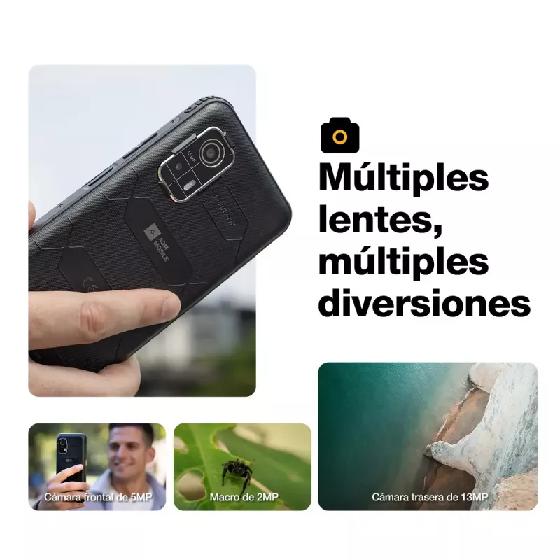 Išmanusis telefonas AGM H Max — 6.56 colio ekranas, Android 14, 4 GB RAM, 256 GB, Dual SIM, 10000 mAh, IP68, juoda