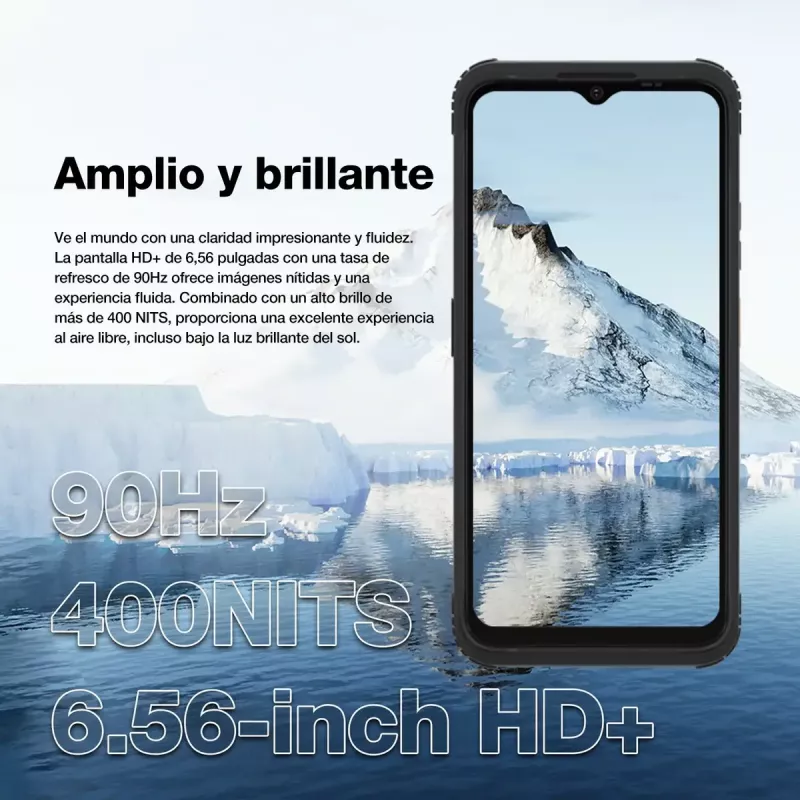 Išmanusis telefonas AGM H Max — 6.56 colio ekranas, Android 14, 4 GB RAM, 256 GB, Dual SIM, 10000 mAh, IP68, juoda