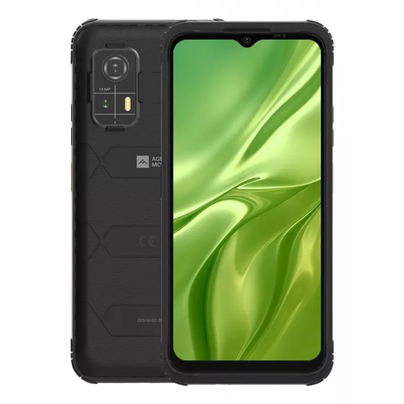 Išmanusis telefonas AGM H Max — 6.56 colio ekranas, Android 14, 4 GB RAM, 256 GB, Dual SIM, 10000 mAh, IP68, juoda