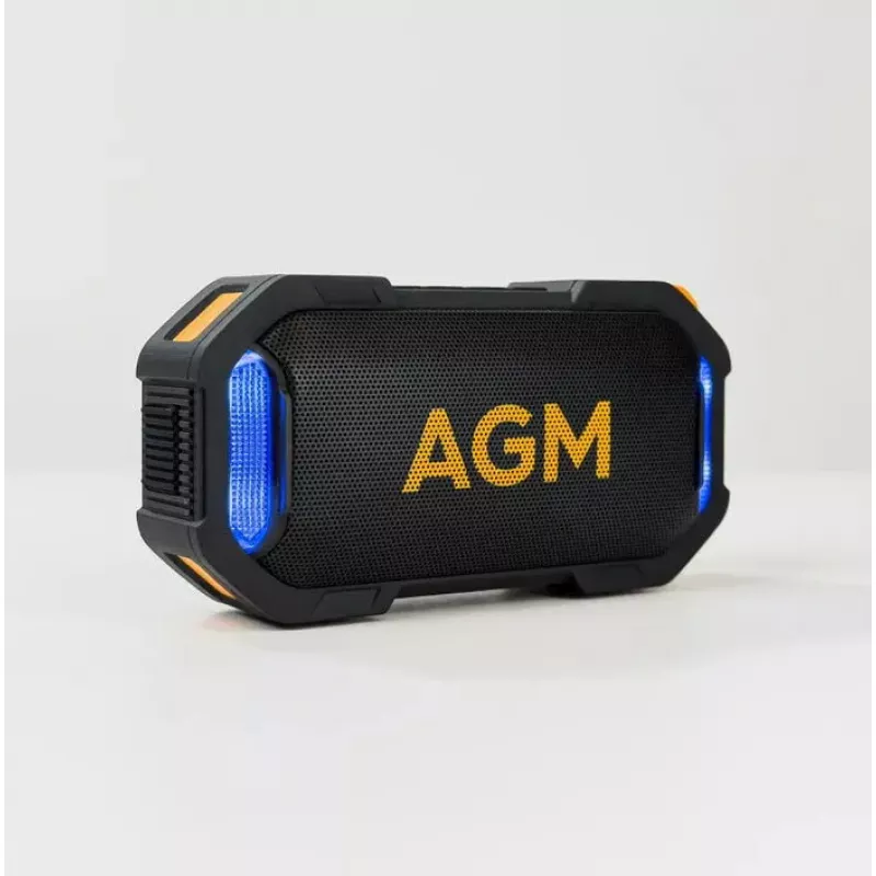 Vakarėlių garsiakalbis Beafon AGM Mag Rock — belaidis 8 W, baterija 1800 mAh, iki 10 val., juoda / oranžinė, mygtukinis garsumo valdymas