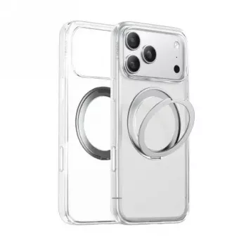 Telefono permatomas apsauginis dėklas Torras Ostand Pro Series, skirtas iPhone 17 Pro Max — plonas lengvas permatomas dangtelis