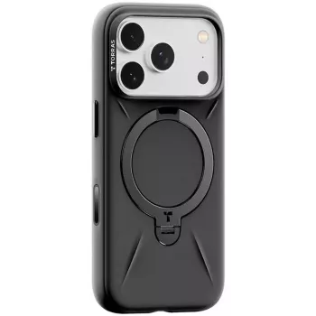 Apsauginis telefono dėklas Torras Spin Softune, skirtas iPhone 17 Pro Max — juodas