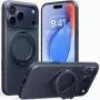 Torras Ostand R Fitness serijos telefono dėklas, skirtas iPhone 17 Pro Max, tamsiai mėlynas