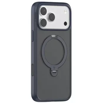 Telefono dėklas Torras Ostand Spin Series, skirtas iPhone 17 Pro, tamsiai mėlynas