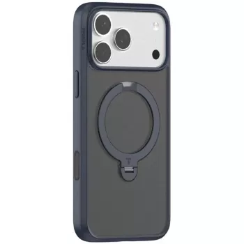 Torras Ostand Spin serijos telefono dėklas, skirtas iPhone 17 Pro Max, tamsiai mėlynas