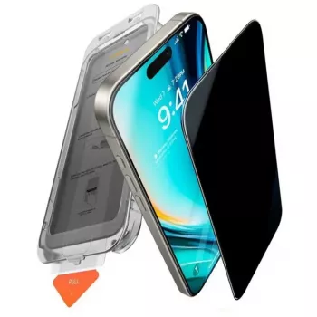 Ekrano apsauga Torras INSTALL MASTER, skirta iPhone 17 – privatumo, juoda