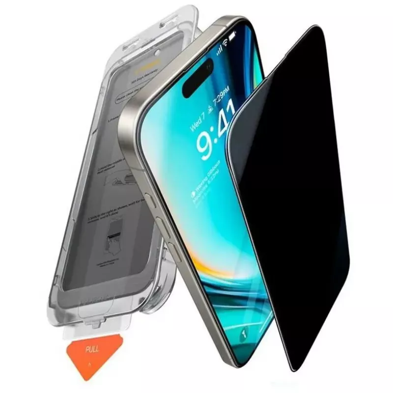 Ekrano apsauga Torras Privacy INSTALL MASTER, skirta iPhone 17 Air — juoda