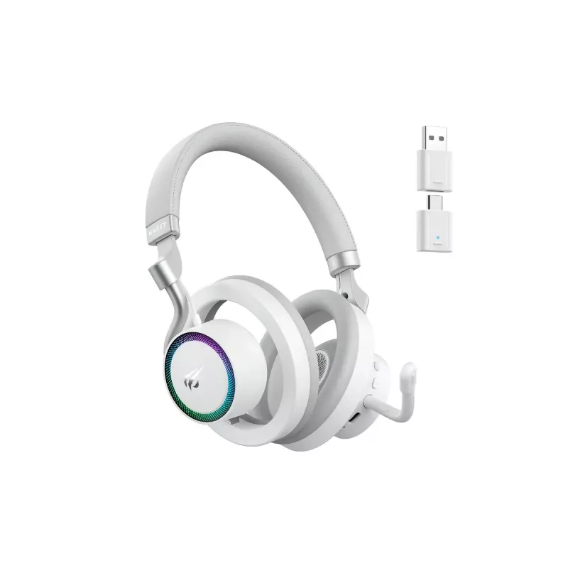Ausinės HAVIT Fuxi-H8 — belaidės ir laidinės, Bluetooth, 20–20000 Hz, 10 m atstumas, 300 g, balta