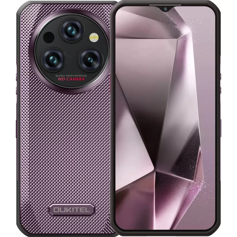 Išmanusis telefonas OukiTel WP35 — 8 GB RAM, 256 GB atminties, 11000 mAh baterija, violetinė