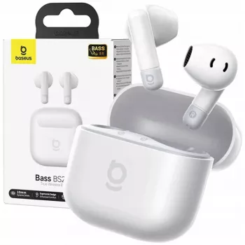 Belaidės į ausis įdedamos ausinės Baseus Bass BS2 Lite TWS — baltos