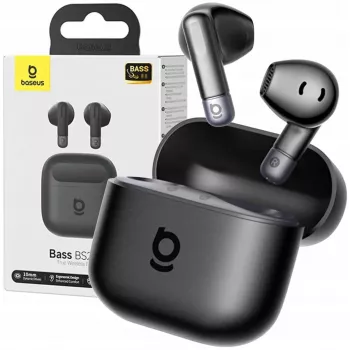 Belaidės į ausis įdedamos ausinės Baseus Bass BS2 Lite TWS — juodos