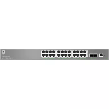 Valdomas komutatorius Grandstream GWN7803PL Pro — 24x 1Gb RJ45, PoE+, SFP+, DHCP, CLI, VLAN