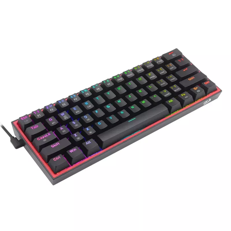 Klaviatūra REDRAGON FIZZ PRO K616-RGB B Žaidimų USB RF Belaidė Bluetooth QWERTY Juoda Raudona