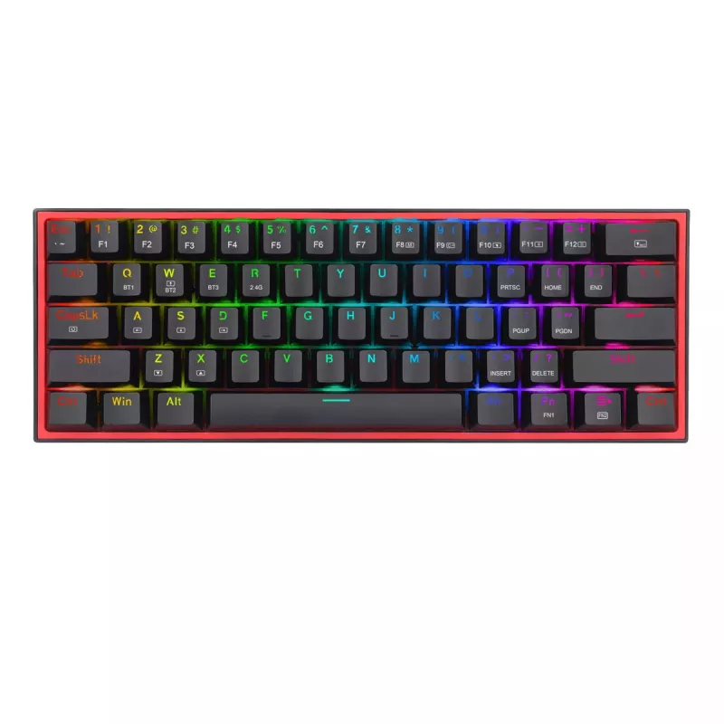 Klaviatūra REDRAGON FIZZ PRO K616-RGB B Žaidimų USB RF Belaidė Bluetooth QWERTY Juoda Raudona