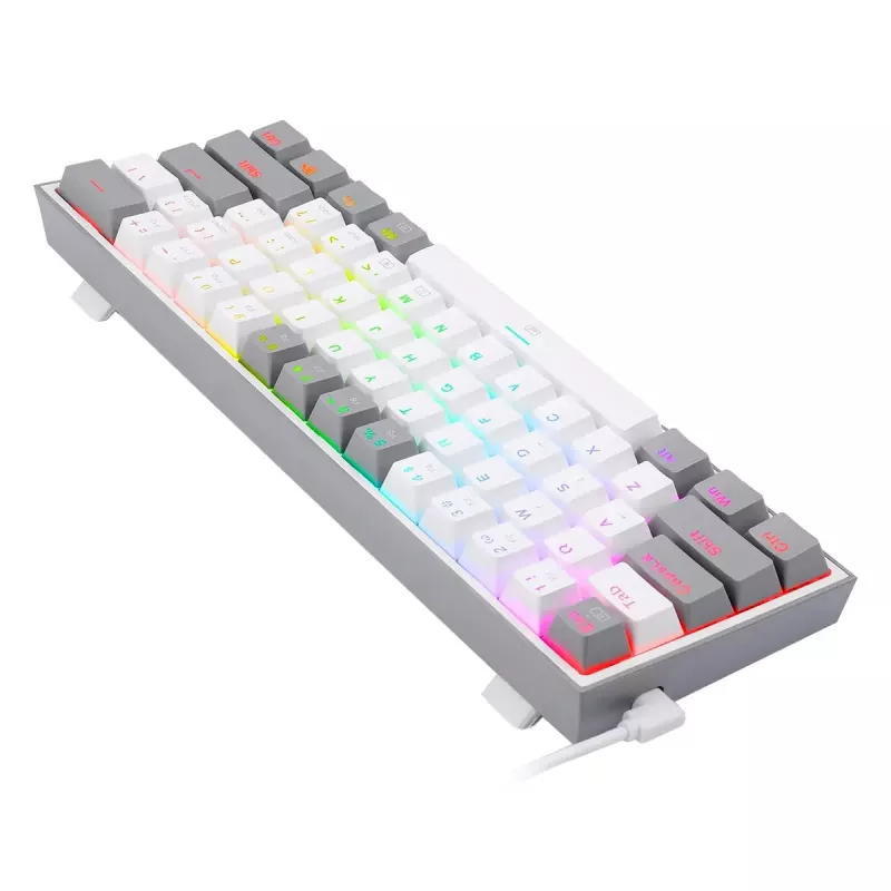Mechaninė klaviatūra REDRAGON K617-RGB Fizz laidinė USB pilka balta