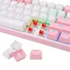 Mechaninė klaviatūra REDRAGON K617-Fizz RGB — laidinė USB, rožinė/baltas, 1,5 m laidas