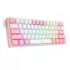 Mechaninė klaviatūra REDRAGON K617-Fizz RGB — laidinė USB, rožinė/baltas, 1,5 m laidas