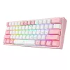 Mechaninė klaviatūra REDRAGON K617-Fizz RGB — laidinė USB, rožinė/baltas, 1,5 m laidas