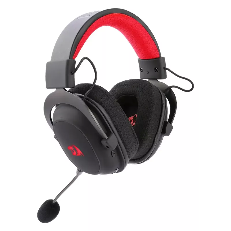 Laidinės Bluetooth ausinės ant ausų REDRAGON H510 Zeus Pro RGB — 20–20000 Hz, 1,8 m laidas, juodos