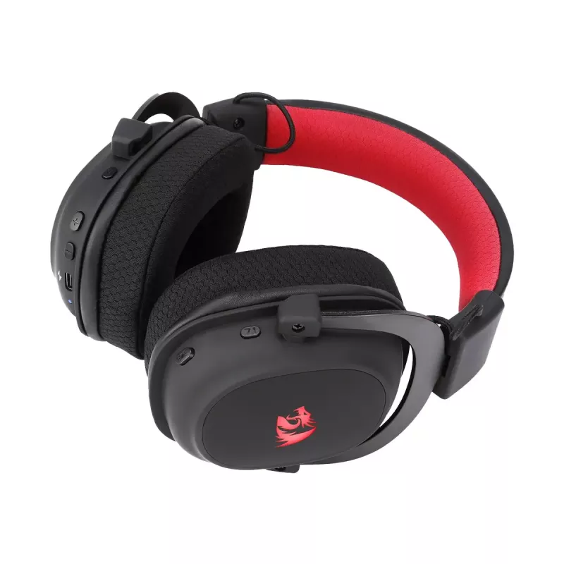 Laidinės Bluetooth ausinės ant ausų REDRAGON H510 Zeus Pro RGB — 20–20000 Hz, 1,8 m laidas, juodos